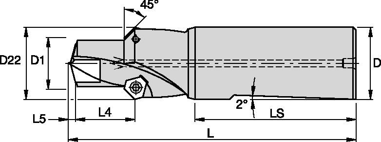 Wiercenie modułowe • Chwyt Whistle Notch™ (WN)