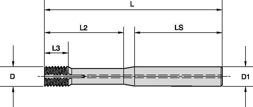 GX49 • Taraud finisseur, entrée courte forme E • Arrosage central • DIN 2174 métrique