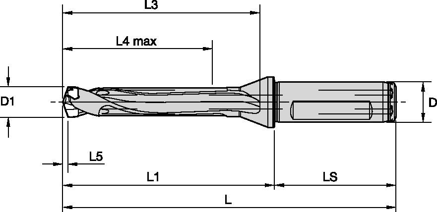 TDM1 • 5 x D • Přírubová stopka • Metrické