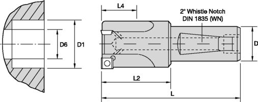 S2S Whistle NotchWN Shk Metric Holemaking - 2204397 - Kennametal