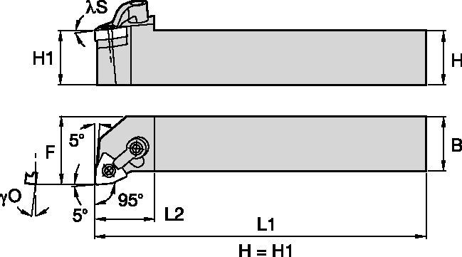 M-Style MWLNR124B Toolholder 2951347 - Widia