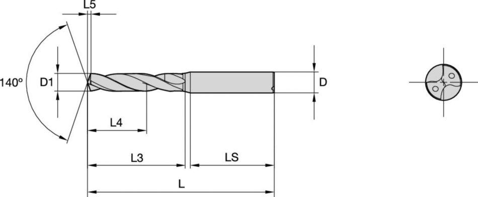 Solid Carbide Drill for High-Temperature Alloys, Stainless steel, and Steel