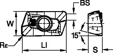 Shoulder milling insert with two cutting edges per insert, precision ground