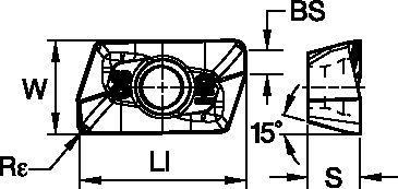 Shoulder milling insert with two cutting edges per insert