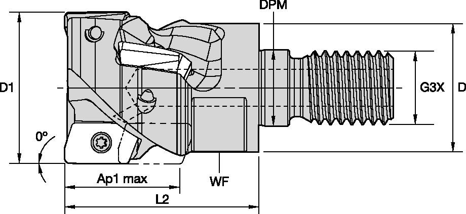 Mill 1-10™ • Helical End Mill • Screw-On • Inch