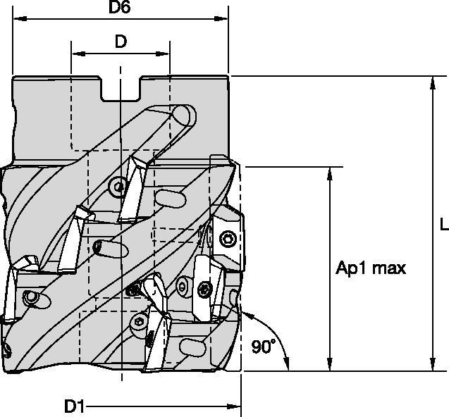 Indexable Helical Shell Mills