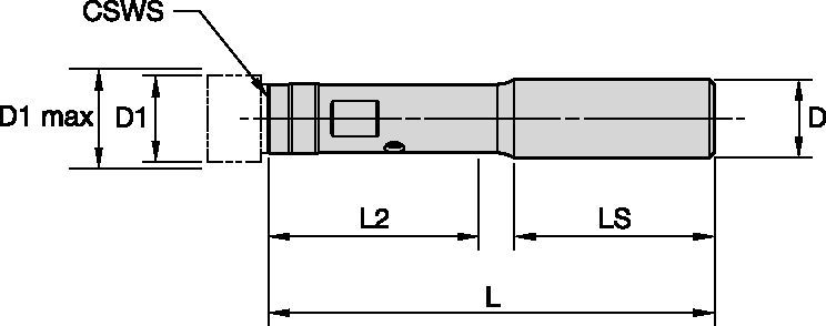 Straight Shank Bodies 3 x D • Axial Clamping