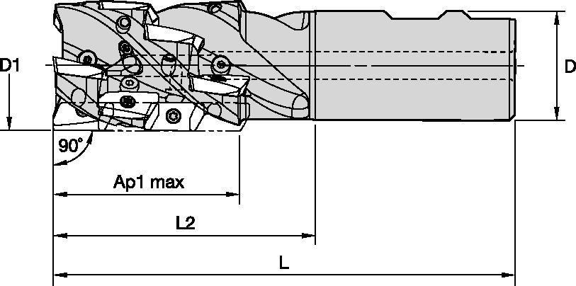 Indexable Helical Shell Mills