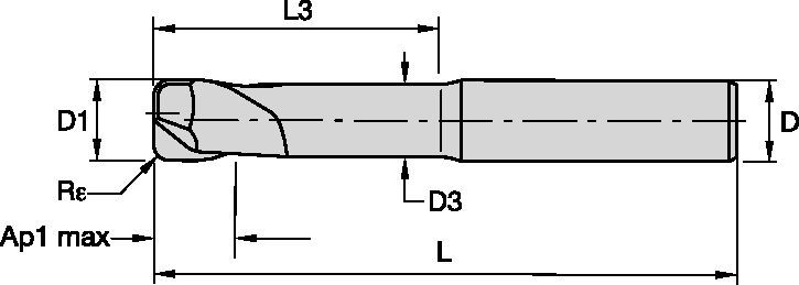 KenCut™ AL - F2AA-WMLX - Square End - 2 Flutes - Plain Shank - Metric 2445704 - Kennametal