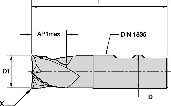 Series 620V Solid End Milling - 2709865 - WIDIA
