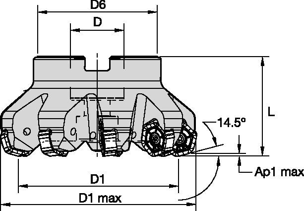 M1200 - 15° - High Feed - Shell Mills - Metric 3750372 - WIDIA