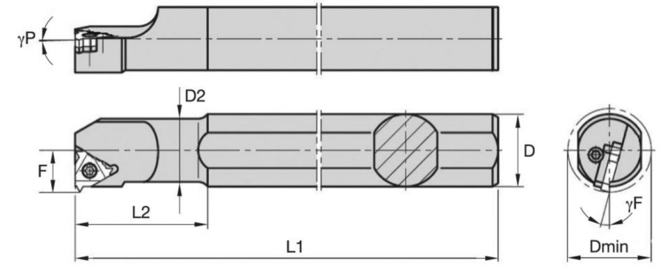 Laydown OVR122R Boring Bar 2012325 - Widia