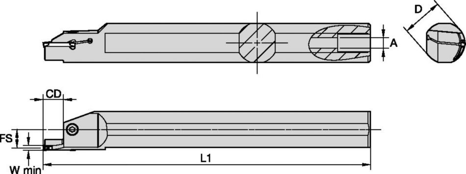 Integral-Klemmhalter zum Axial-Stechdrehen für den kleinen Durchmesserbereich