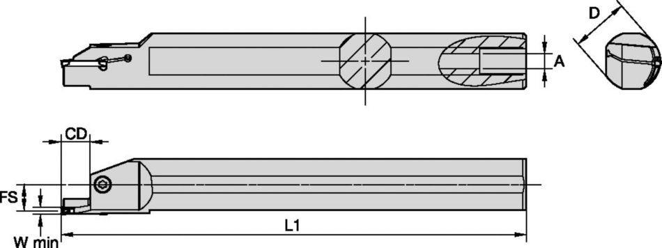 Barras de mandrinar para ranurado frontal integral A4™