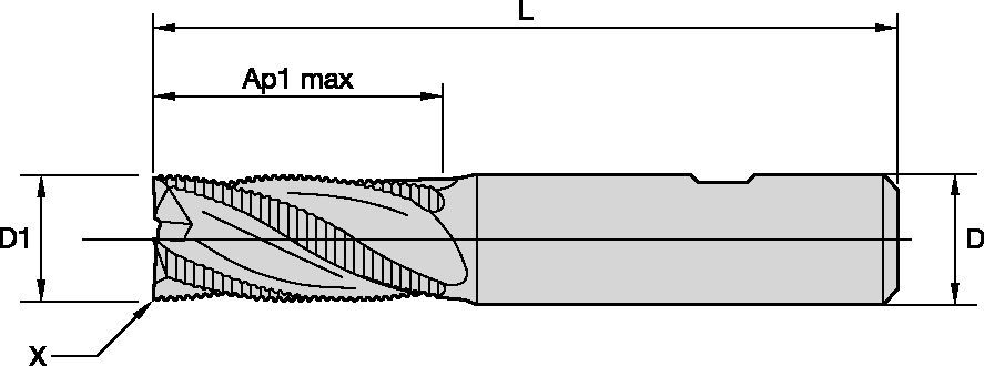 Series 4S0R Solid End Milling - 1952593 - WIDIA