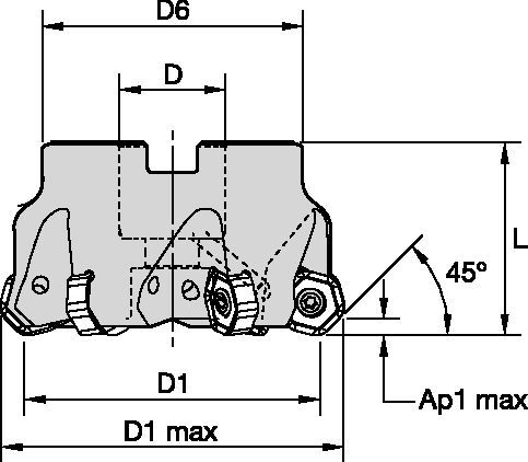 45° • Aufsteckfräser • metrisch