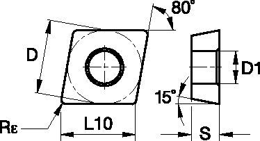 Screw-On CDHHS4T002R Insert 2830731 - Widia