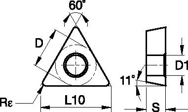 Screw-On TPHH110204R Insert 2823760 - Widia