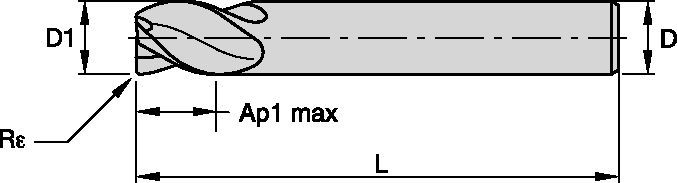 I4R 4Fl Corner Radius In Solid End Milling - 6282465 - WIDIA