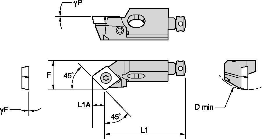 SCSP 45° Cartridge LR Turning - 3871255 - WIDIA