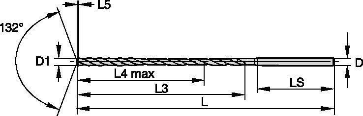 Deep-Hole Solid Carbide Drills with Through Coolant Holes Steel and Cast Iron • WU20PD • 25 x D