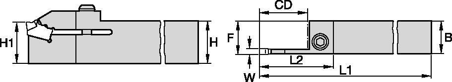 Integral-Klemmhalter zum Einstechdrehen und Abstechdrehen