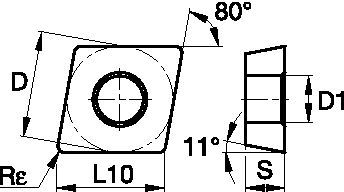 Screw-On CPGW09T308S01015MT ISO/ANSI Turning Insert 6018085 - Widia