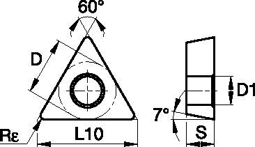 Screw-On TCGW110204S01015C ISO/ANSI Turning Insert 3883957 - Widia