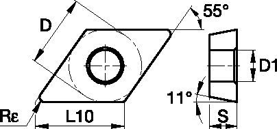 Polycrystalline Diamond DPGW11T304FWST Insert 5885791 - Widia