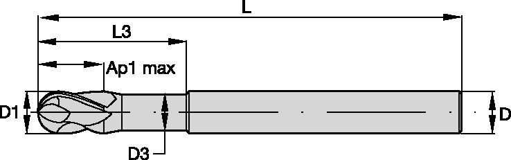 Vision Plus™ • Series 70N1 • Ball Nose • Neck • Cylindrical Shank • Metric