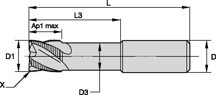 Series 6ANR Solid End Milling - 2840000 - WIDIA