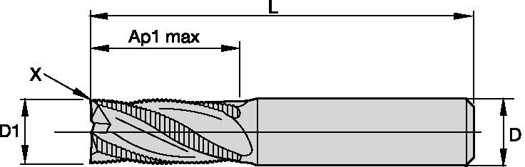 Series 4906 Solid End Milling - 1657120 - WIDIA