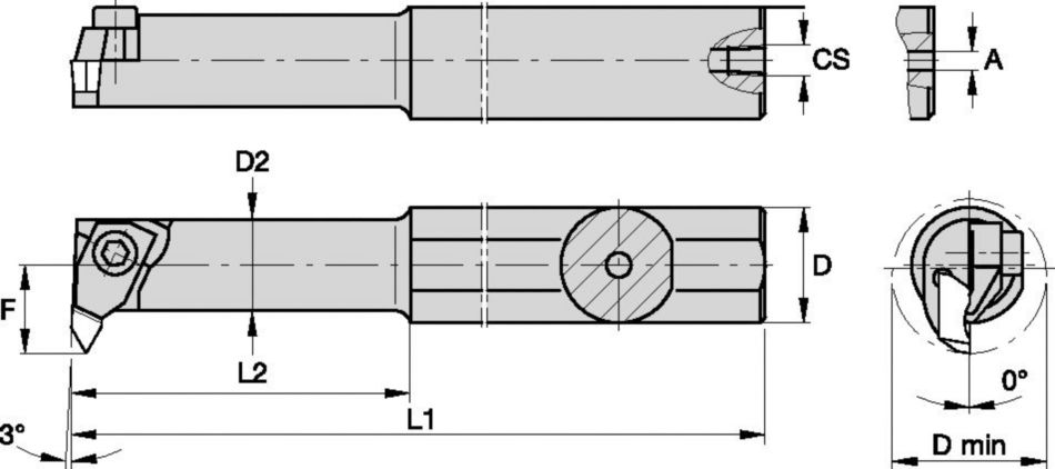Integral I.D. Threading Boring Bars • A-NE-1