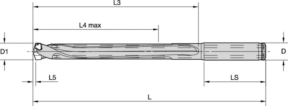 TDM1 8xD Straight Shk Inch Holemaking - 3992541 - WIDIA