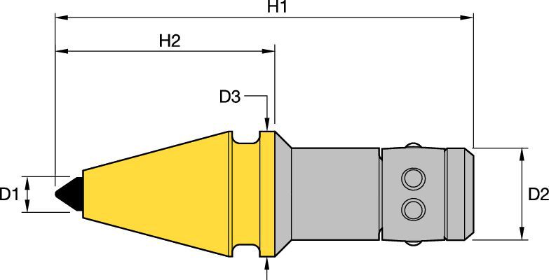 Rotating Tungsten Carbide Pick • 19mm (.74 in) Shank