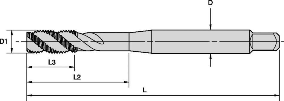 VT-SFT TC • Form C Semi-Bottoming Chamfer • Metric • DIN 371, 374, and 376