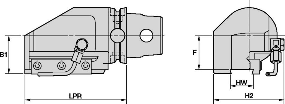BS • サイドマウント • 溝入れブレード用突切りブロック