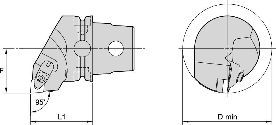 DCLN 95° • KM63TS™ Schneidköpfe • Kenclamp™