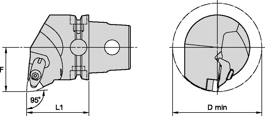 DWLN 95° • Unités de coupe KM40TS™ • Kenclamp™
