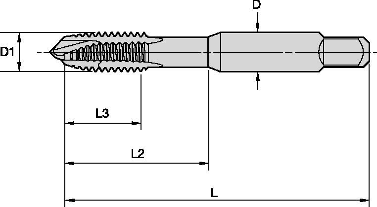 High-Vanadium Spiral-Point HSS-E Taps • VT-AFT • Inch