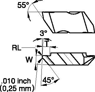 TopGroove™ NP3002RK Grooving Insert 3607154 - Widia