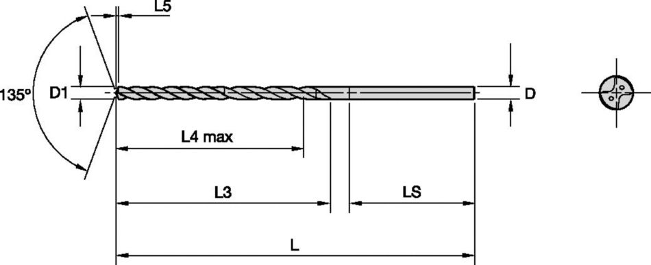 Solid Carbide Deep Hole Drill for Steels and Cast Iron