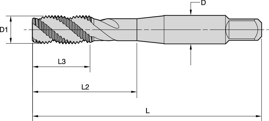 Beyond™ Spiral-Flute HSS-E-PM Taps • Blind Holes