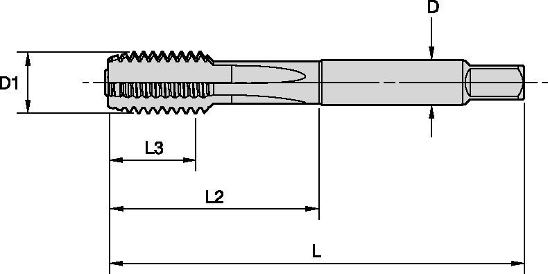 GT40 • Machine Screw and Fractional • Form C Semi-Bottoming Chamfer • ANSI • Blind Hole Applications • Cast Iron and Cast Aluminum