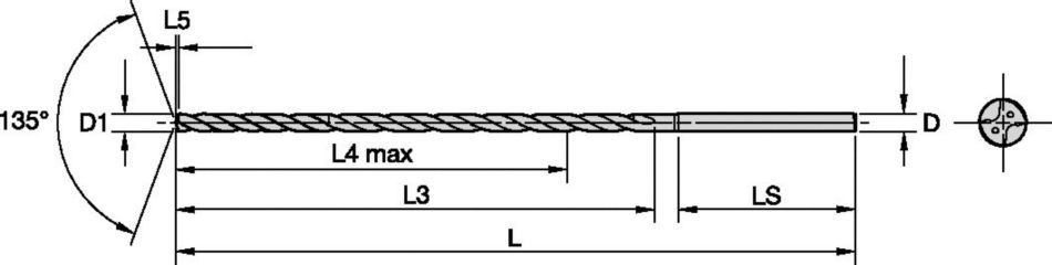 Solid Carbide Deep Hole Drill for Non-Ferrous Materials