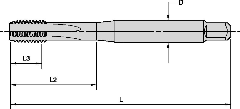 T640 • DIN 371 and 376 • Form C Semi-Bottoming Chamfer • Metric • For Cast Iron and Cast Aluminum
