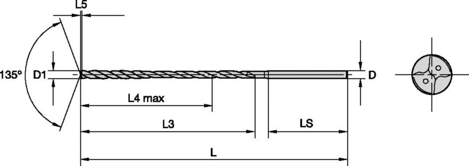 Solid Carbide Deep Hole Drill for Stainless Steels and High-Temperature Alloys