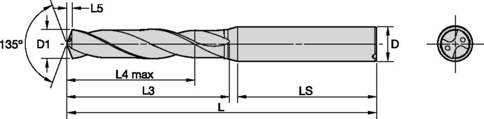 B224_HP (~3 x D) • KCPK15 • A-Shank • HP Beyond Drills