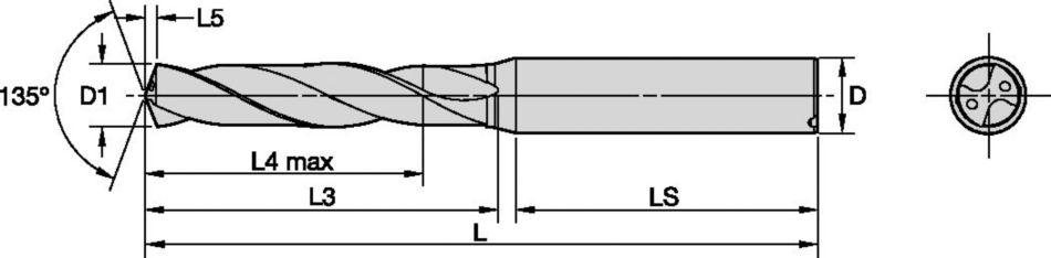 B225_HP (~5 x D) • KCPK15 • F-Shank • HP Beyond Drills