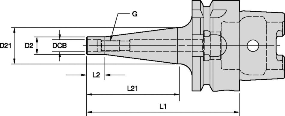 HSK Shank Tools Screw-On Adapters for Modular Milling Cutters